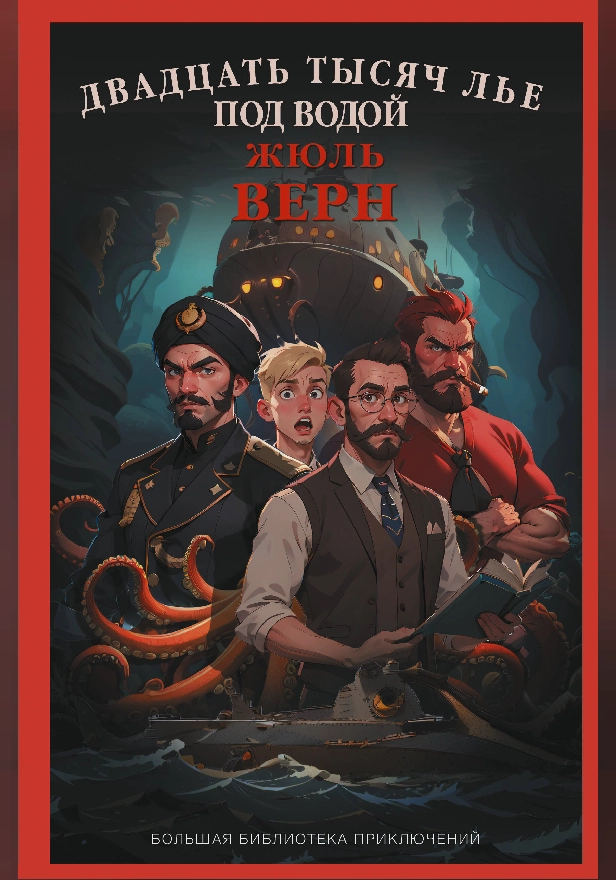 Двадцать тысяч лье под водой. Обложка