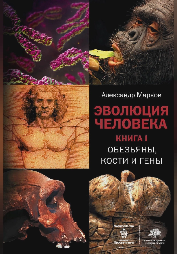 Эволюция человека. [В 2 кн.] Кн. 1. Обезьяны, кости и гены. Обложка