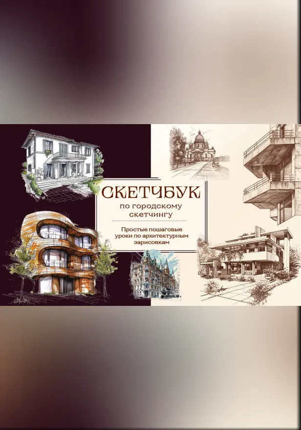 Скетчбук по городскому скетчингу. Простые пошаговые уроки по архитектурным зарисовкам. Обложка