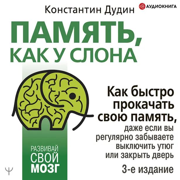 Память, как у слона. Как быстро прокачать свою память, даже если вы регулярно забываете выключить утюг или закрыть дверь. 3-е издание. Обложка