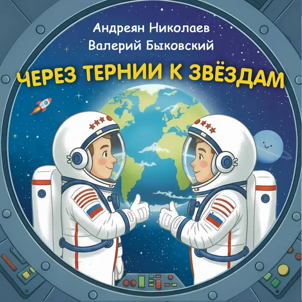 Через тернии к звёздам. Андреян Николаев. Валерий Быковский.. Обложка