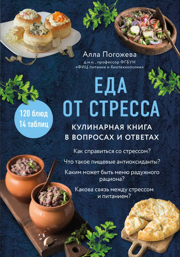 Еда от стресса. Кулинарная книга в вопросах и ответах. Обложка