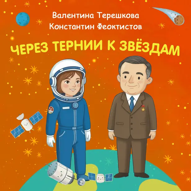 Через тернии к звёздам. Валентина Терешкова. Контантин Феоктистов.. Обложка